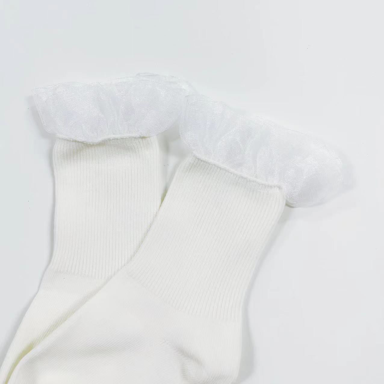 Bella Frill Socks - White