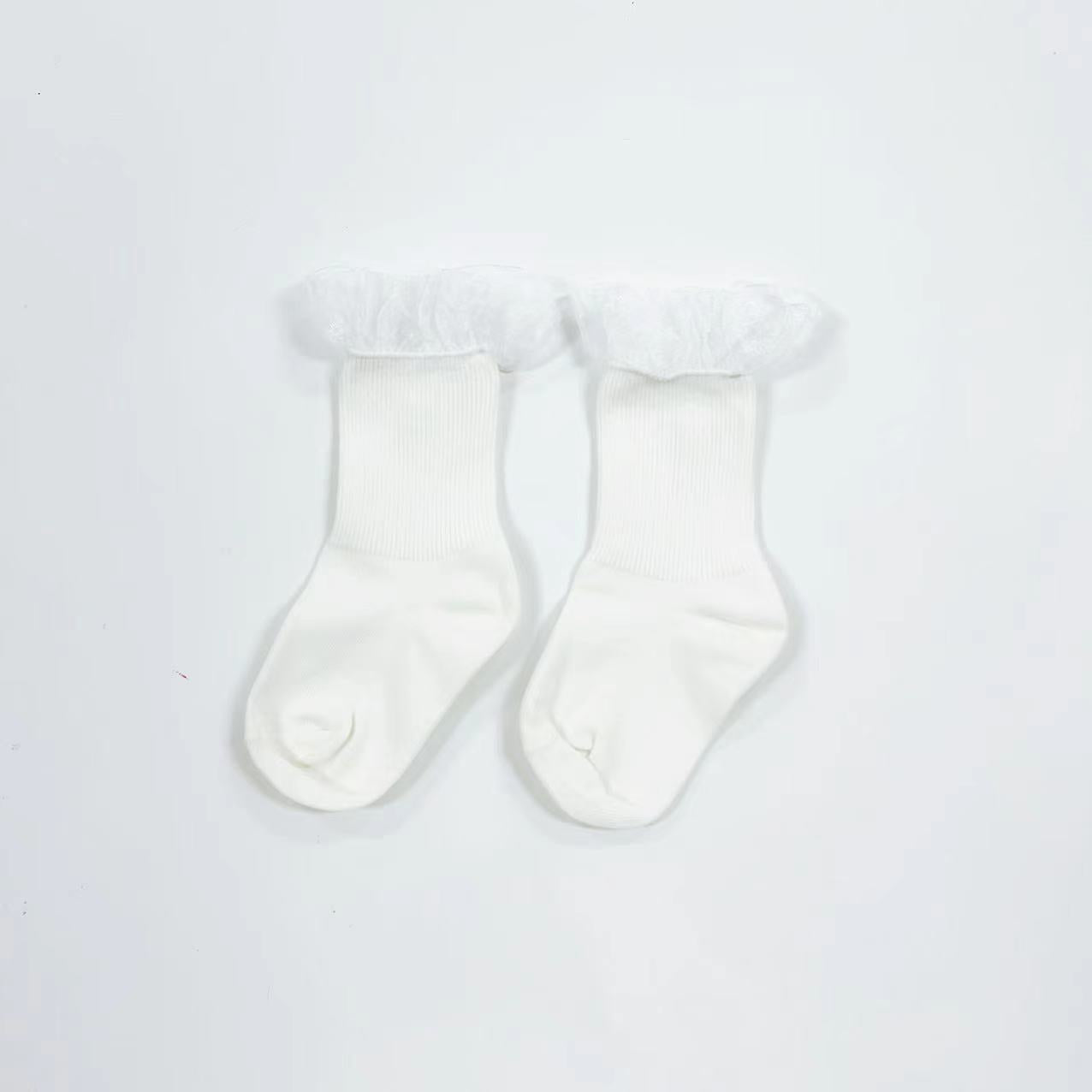 Bella Frill Socks - White