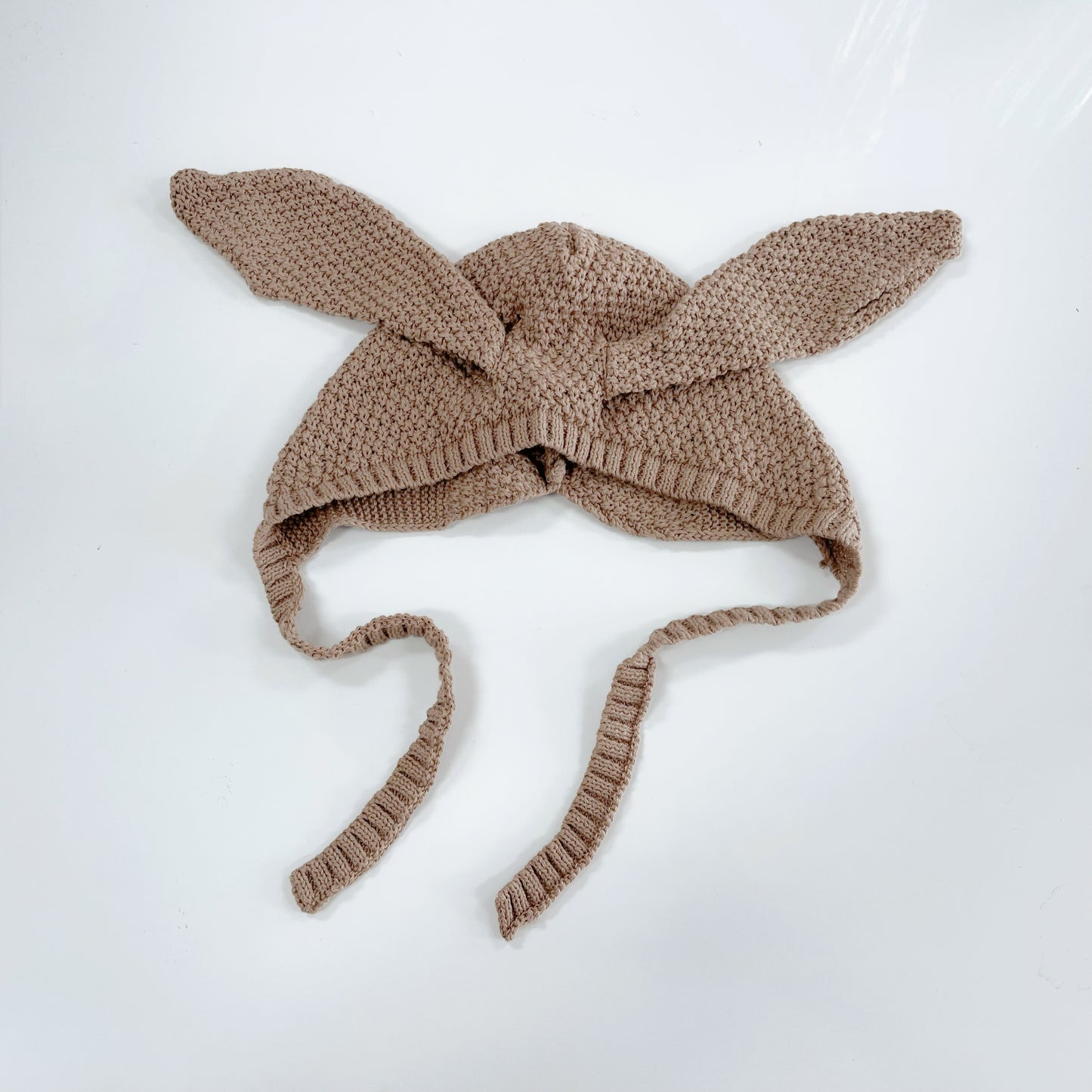 Knit Bunny Bonnet - Cafe Au Lait