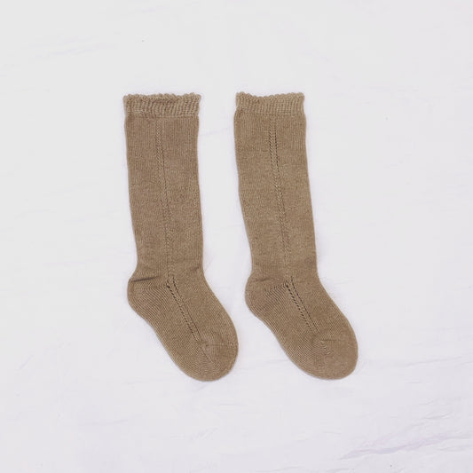 Cotton Frill Knee Socks - Hazel