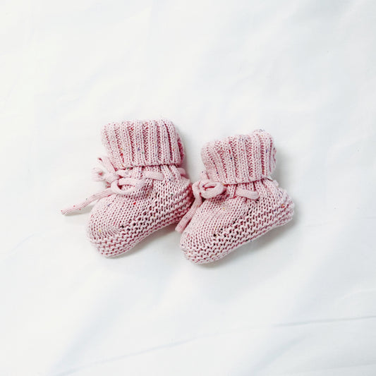Knit Booties - Strawberry